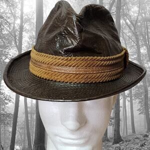 Vintage Men's Aristocrat Smartly Fashioned Size 7 Brown Fedora Corduroy Band